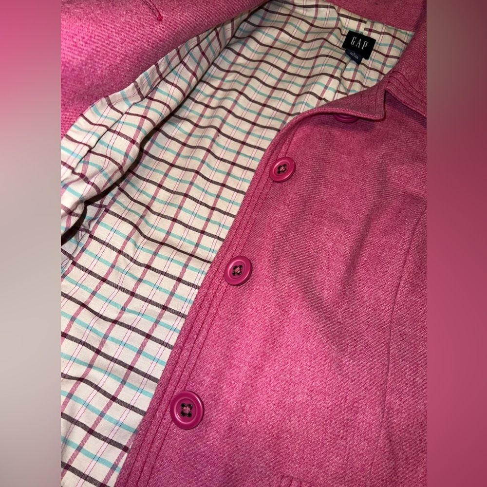 Gap Pink Button Down Blazer Jacket Size Large Euc - image 3